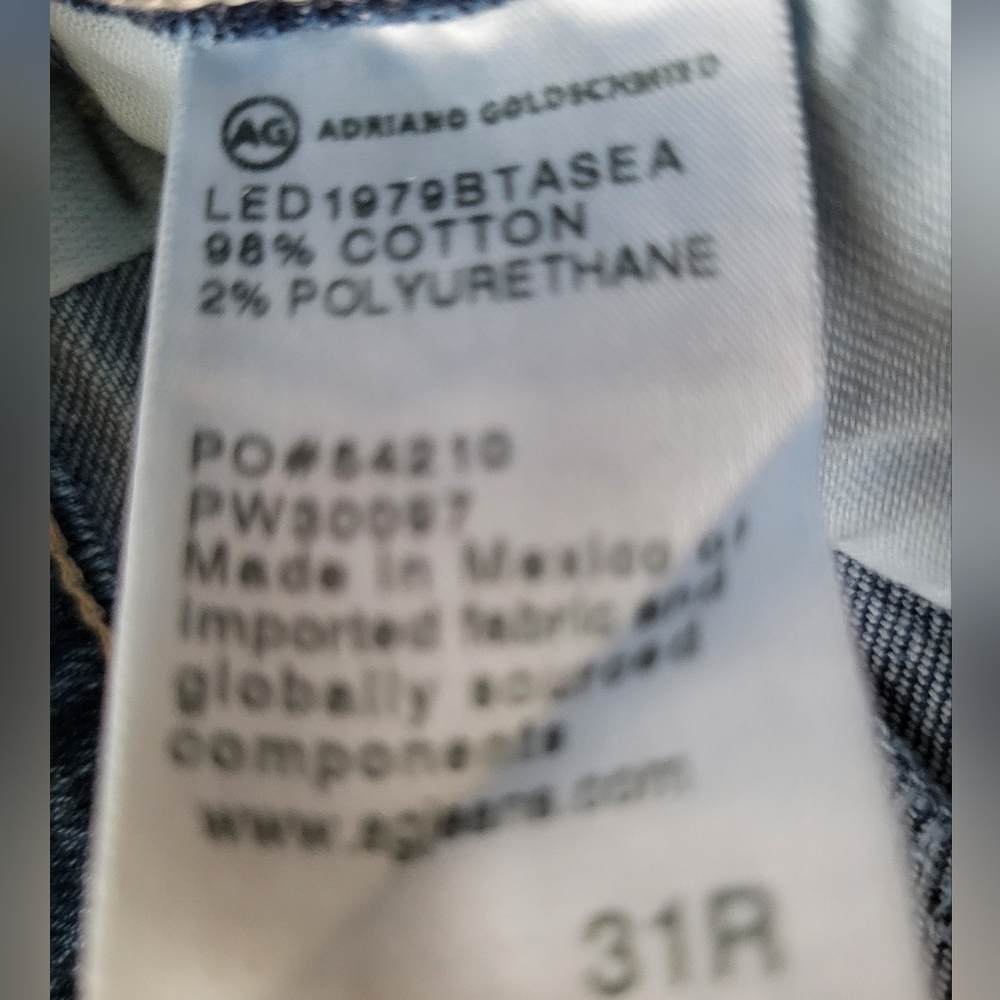 AG Adriano Goldschmied women's sz 31 Jeans. ALEXXIS straight button fly nwt - Picture 9 of 13
